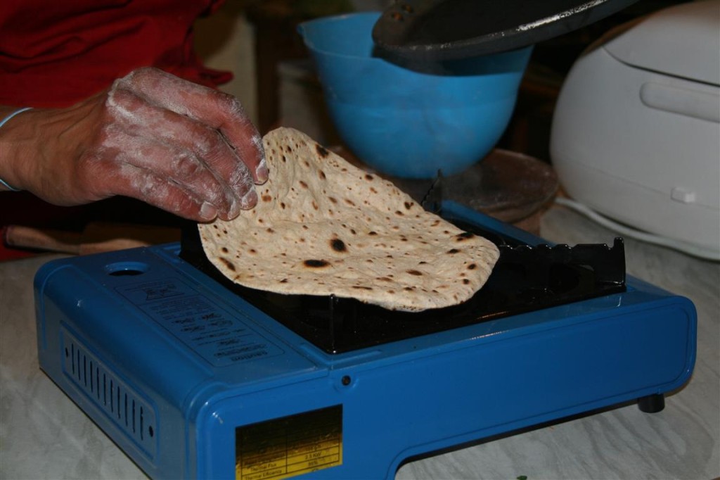 Rayeesa Demonstrating Chapati Cooking