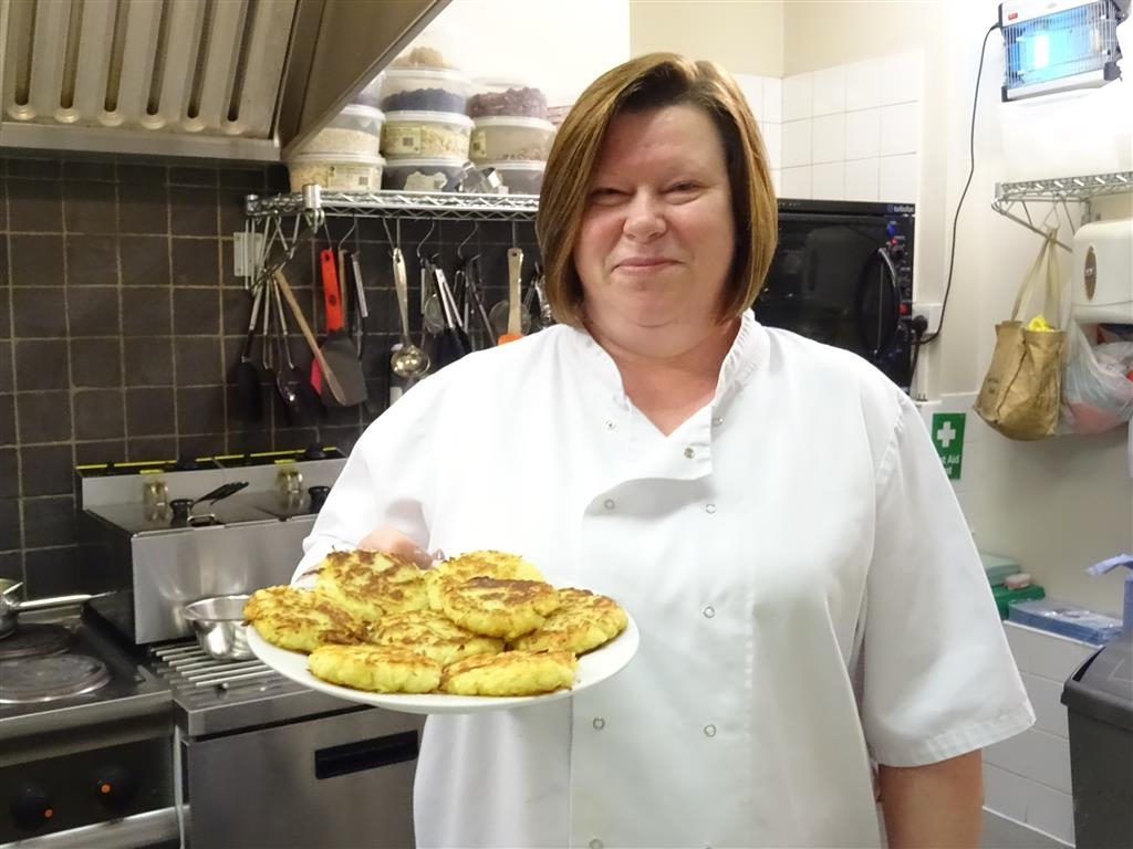 Louise @ Cameron and Swan with potato rostis